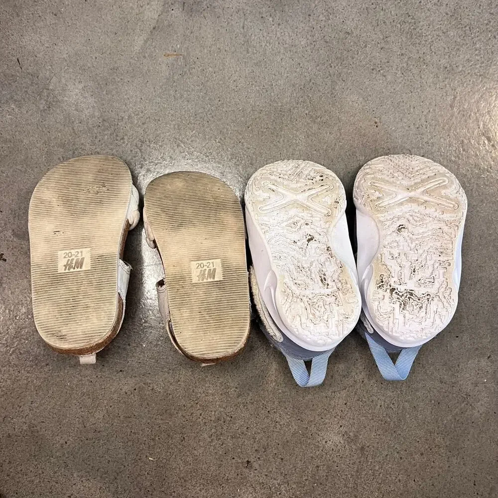 Nike Gray sneaker shoes H&M White sandals bundle toddler girls size 5 baby